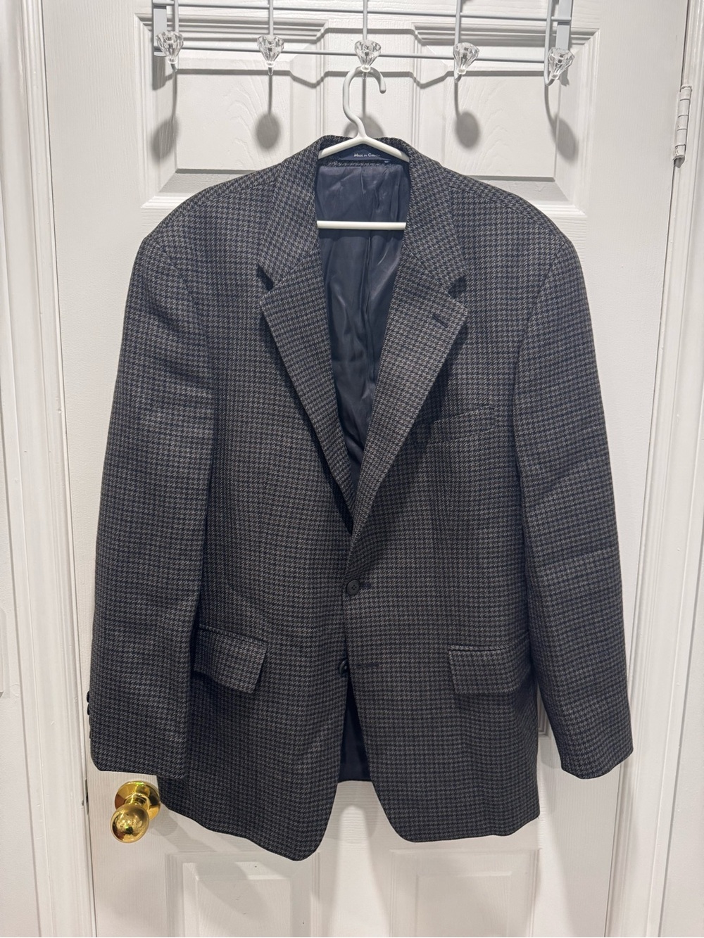 Ralph Lauren Chaps Men's Gray Check Sport Coat Blazer - Classic Tailored Style